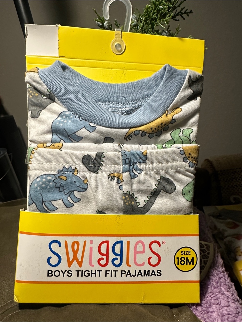 Swiggles Boys Dinosaur Pajama Set - Blue, Green, Yellow, Gray